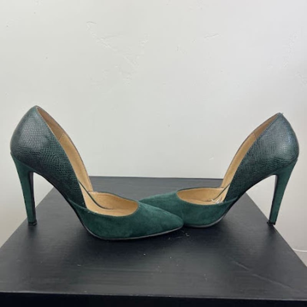 Chinese Laundry green faux leather/suede pumps womens size 7 - Picture 5 of 9
